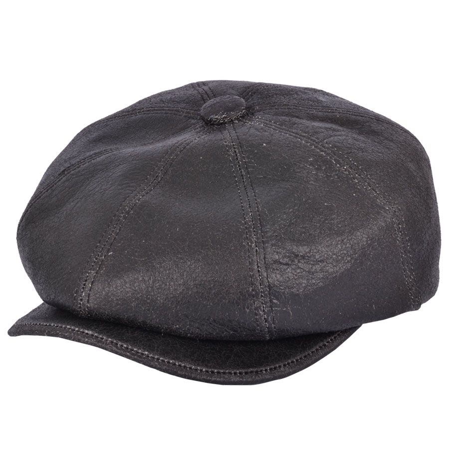 Premium Sheep Skin Gladwin Bond Newsboy Leather Cap
