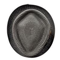Diamond Crown paper straw Pork Pie Hat - Grey