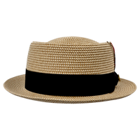 Paper Straw Pork Pie Hat - Natural