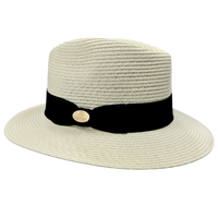 Bullantic Maz Straw Fedora Hat With Band
