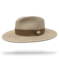 Summer Fedora Designed Wide Brim & Low Crown - Stone