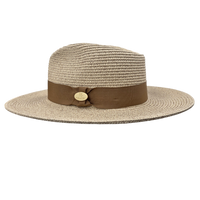Summer Fedora Designed Wide Brim & Low Crown - Stone