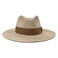 Summer Fedora Designed Wide Brim & Low Crown - Stone