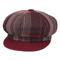 Women's Checked Tweed Gatsby Baker Boy Eight Panel Caps