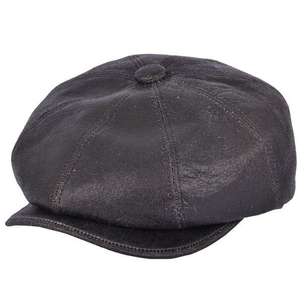 Premium Sheep Skin Gladwin Bond  Newsboy Leather Cap