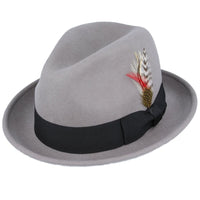 Crushable C-Crown Trilby Hat, Grey
