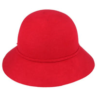 Maz Ladies Chic Vintage Wool Cloche Hat With Flower & Strap Belt Around