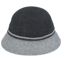 Maz Ladies Chic Vintage Two Tone Wool Cloche Hat With Flower