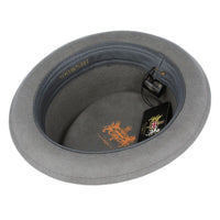 Maz Crushable Diamond-Crown Pork Pie Hat, Grey