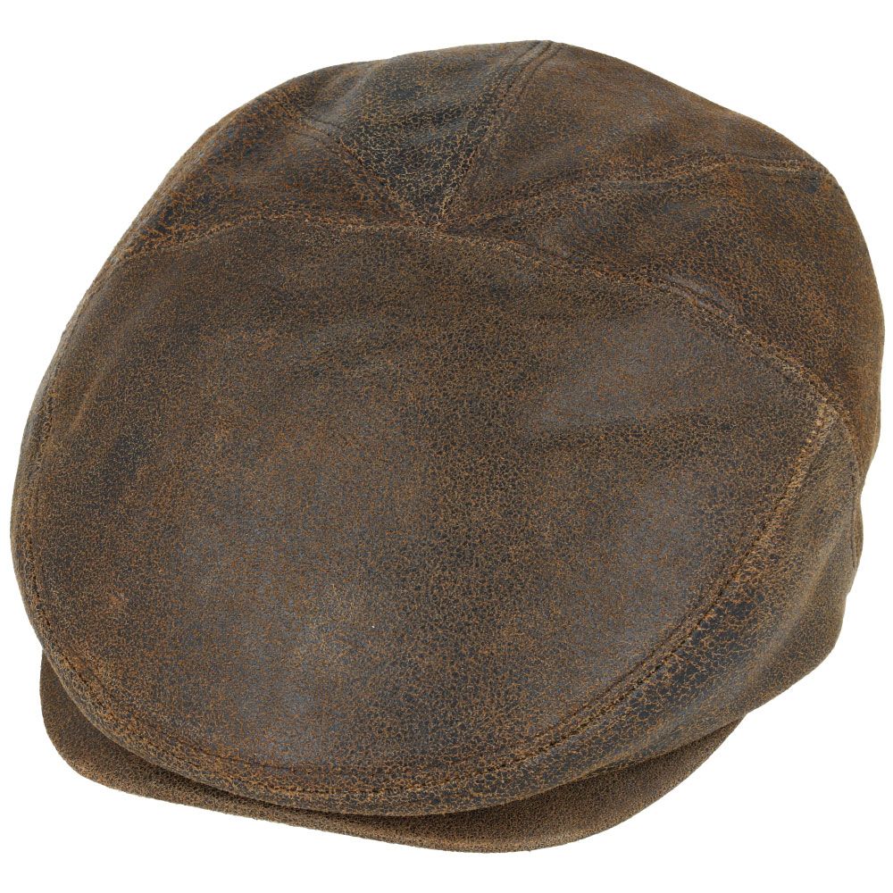 Gladwin Bond Hatters Premium Sheep Skin Bullantic Leather Flat Cap