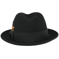Crushable C-Crown Trilby Hat, Black