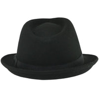 Crushable Wool Felt Trilby Hat, Black