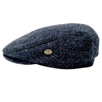 Gladwin Bond Harris Herringbone Wool Flat Cap