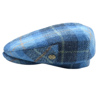 Light Blue Tartan Harris tweed Flat Cap
