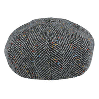 Maz Wool Tweed Herringbone 8 Panel Newsboy Cap